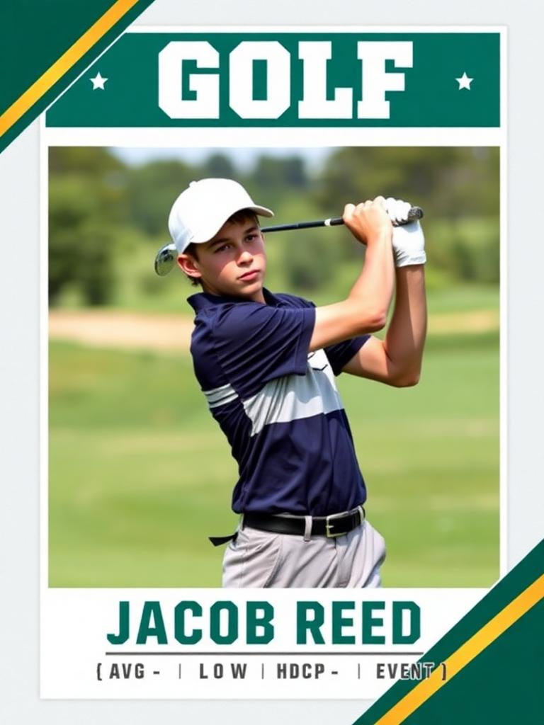 Custom high school golf trading card